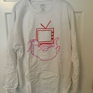 Harry Styles 2022 Love on Tour White Puff Paint Bunny Long Sleeve Shirt